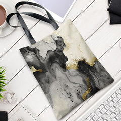 Marble Print Handbag Shopper Bag for School