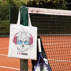 Puppy Print Beach Tote Bag Large Capacity Canvas Shoulder Bag