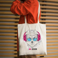 Puppy Print Beach Tote Bag Large Capacity Canvas Shoulder Bag