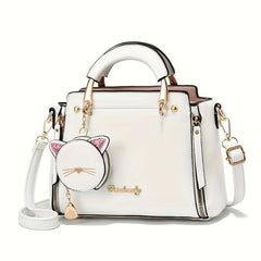 Stylish Letter Decor Hand Satchel Shoulder Bag with Mini Coin Purse