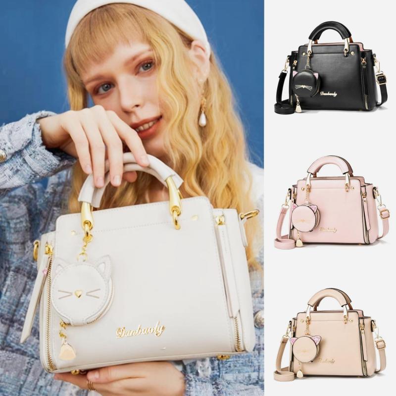 Stylish Letter Decor Hand Satchel Shoulder Bag with Mini Coin Purse