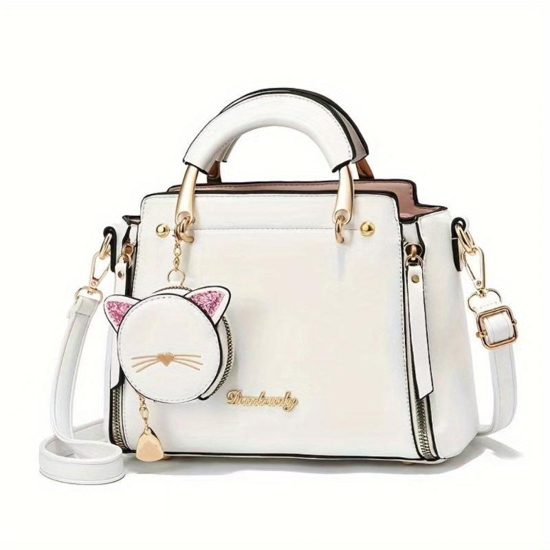 Stylish Letter Decor Hand Satchel Shoulder Bag with Mini Coin Purse