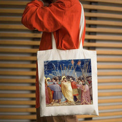 Vintage Kiss Of Judas Print Canvas Bag Lightweight Shoulder Bag