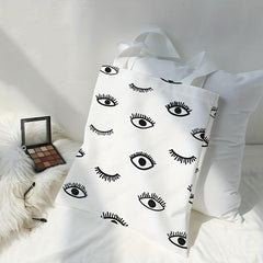 Eyes Print Canvas Tote Bag Large Capacity Shoulder Bag