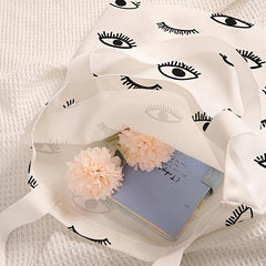 Eyes Print Canvas Tote Bag Large Capacity Shoulder Bag