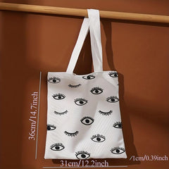 Eyes Print Canvas Tote Bag Large Capacity Shoulder Bag