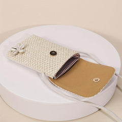 Boho Style Mini Crossbody Bag with Flower Decor Flap Coin Purse