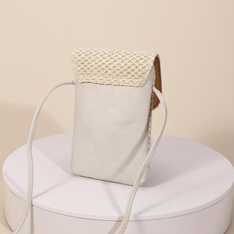 Boho Style Mini Crossbody Bag with Flower Decor Flap Coin Purse