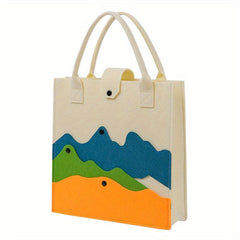 Colorblock Felt Tote Bag Lightweight Handbag