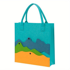 Colorblock Felt Tote Bag Lightweight Handbag
