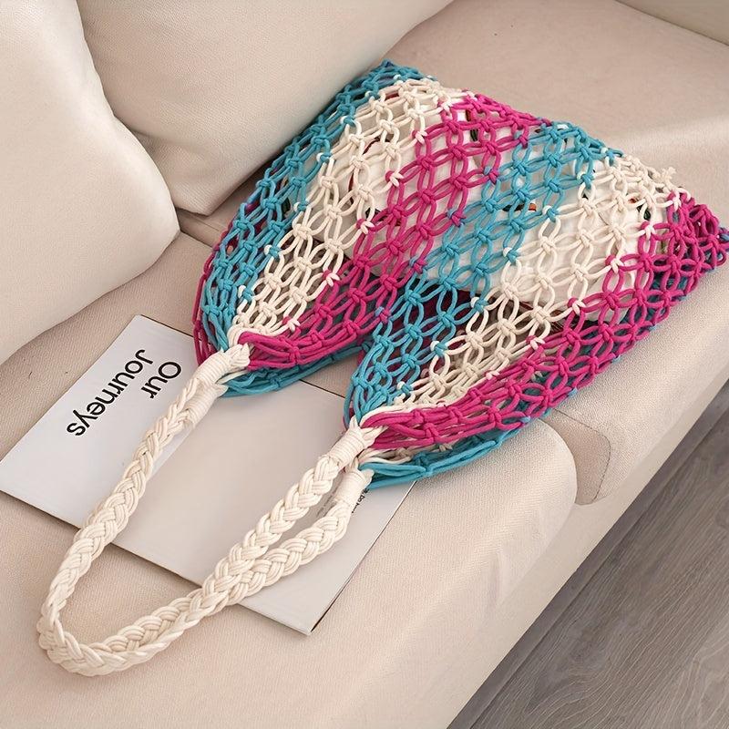 Hollow Woven Hobo Bag Large Capacity Knitted Handbag