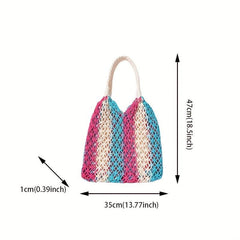 Hollow Woven Hobo Bag Large Capacity Knitted Handbag