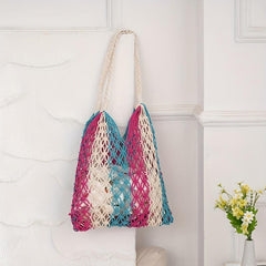 Hollow Woven Hobo Bag Large Capacity Knitted Handbag