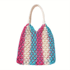 Hollow Woven Hobo Bag Large Capacity Knitted Handbag
