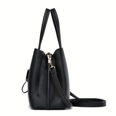 Solid Handbag Storage Satchel Bag With Love Pendant