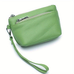 Solid Clutch Wallet Zipper Coin Purse with Wristband