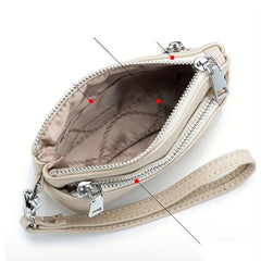 Solid Clutch Wallet Zipper Coin Purse with Wristband