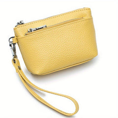 Solid Clutch Wallet Zipper Coin Purse with Wristband