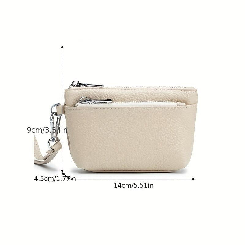 Solid Clutch Wallet Zipper Coin Purse with Wristband