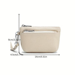 Solid Clutch Wallet Zipper Coin Purse with Wristband