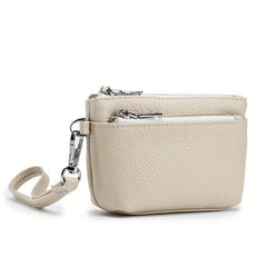 Solid Clutch Wallet Zipper Coin Purse with Wristband