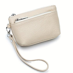 Solid Clutch Wallet Zipper Coin Purse with Wristband