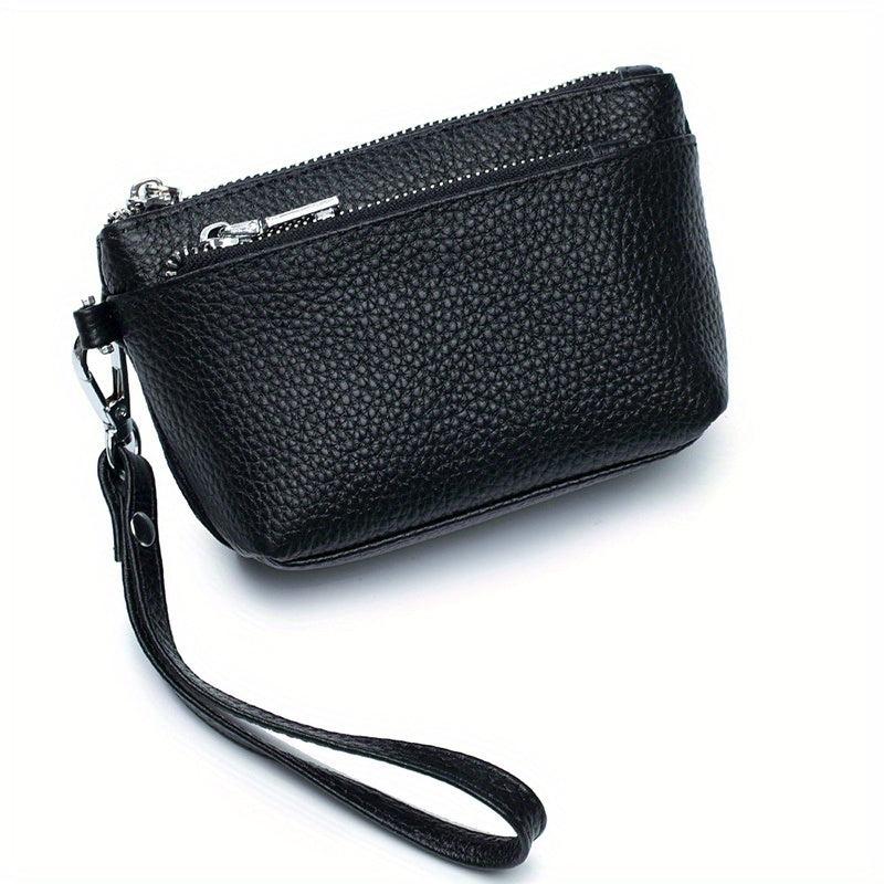 Solid Clutch Wallet Zipper Coin Purse with Wristband