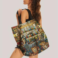 Magic Grocery Cat Print Handbag Reusable Shopping Bag Large Shoulder Bag