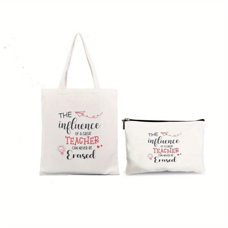 2 Pcs Letter Pattern Shoulder Bag All Match Handbag Women's Minimalist Bags