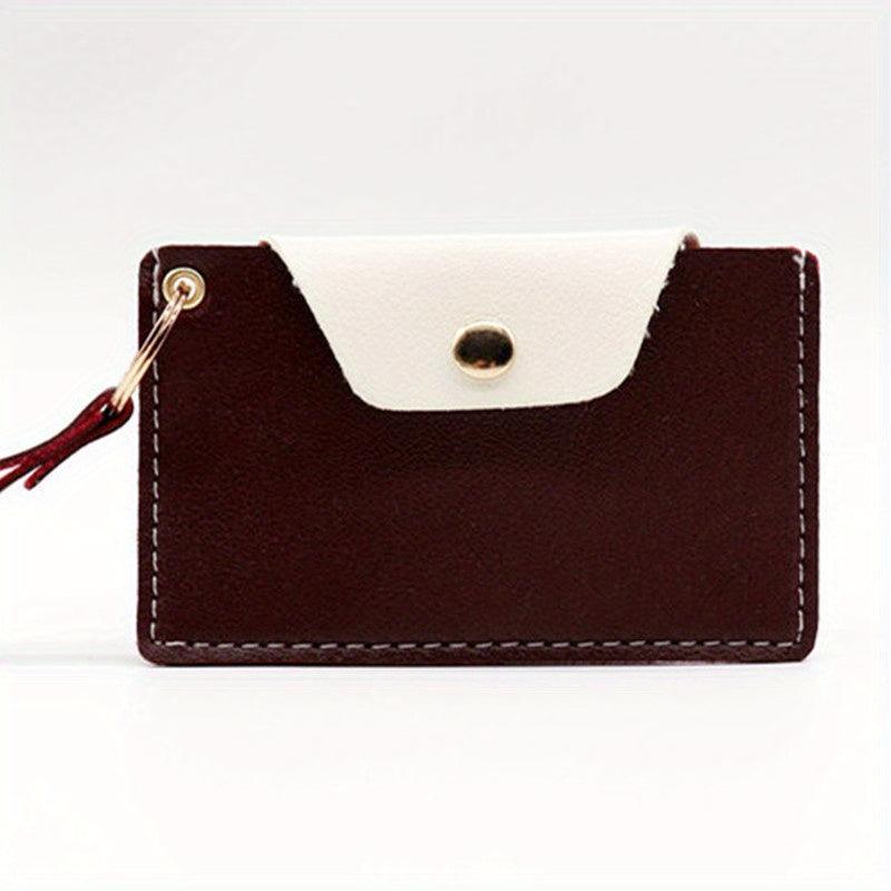 Colorblock Card Case Slim Credit Card Holder Coin Purse