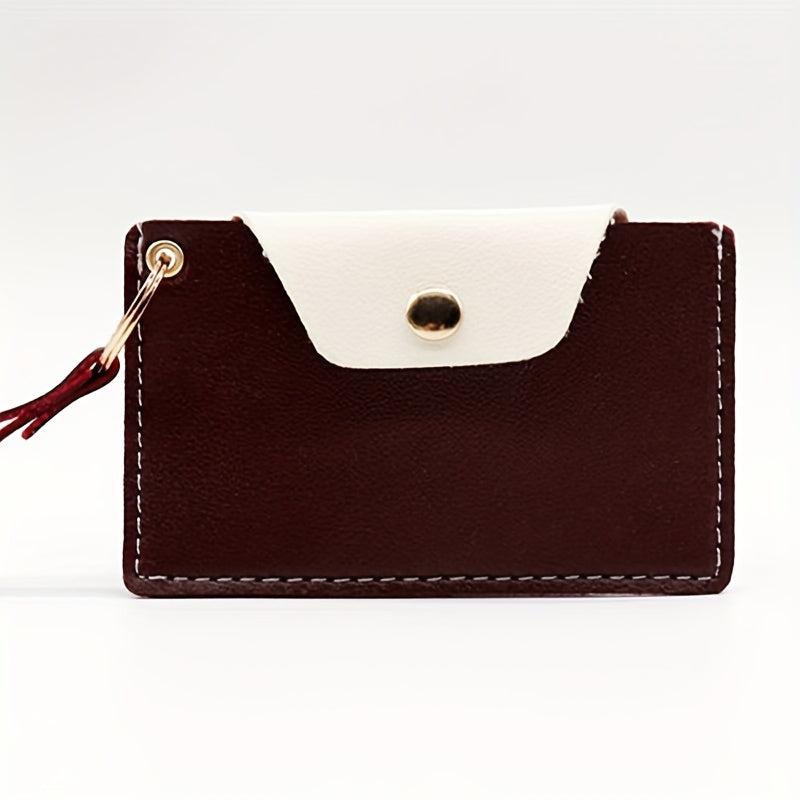 Colorblock Card Case Slim Credit Card Holder Coin Purse