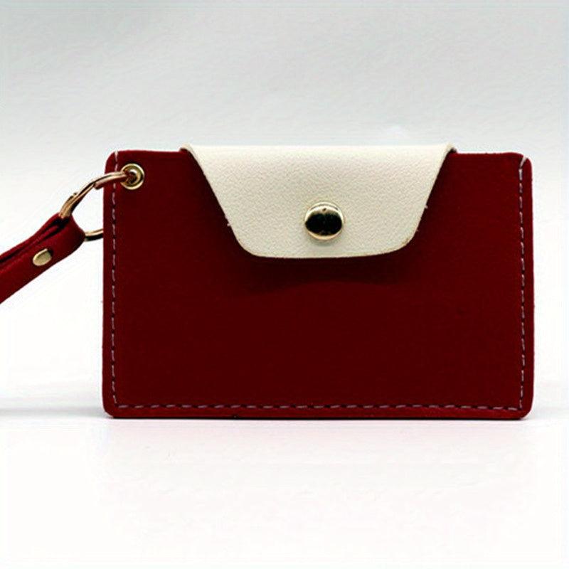 Colorblock Card Case Slim Credit Card Holder Coin Purse