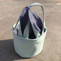 Striped Canvas Tote Bag Easter Egg Party