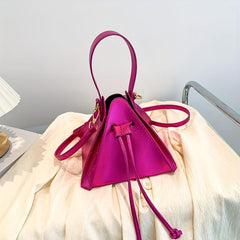 Triangle Drawstring Handbag Crossbody Bag for Lipstick & Coin
