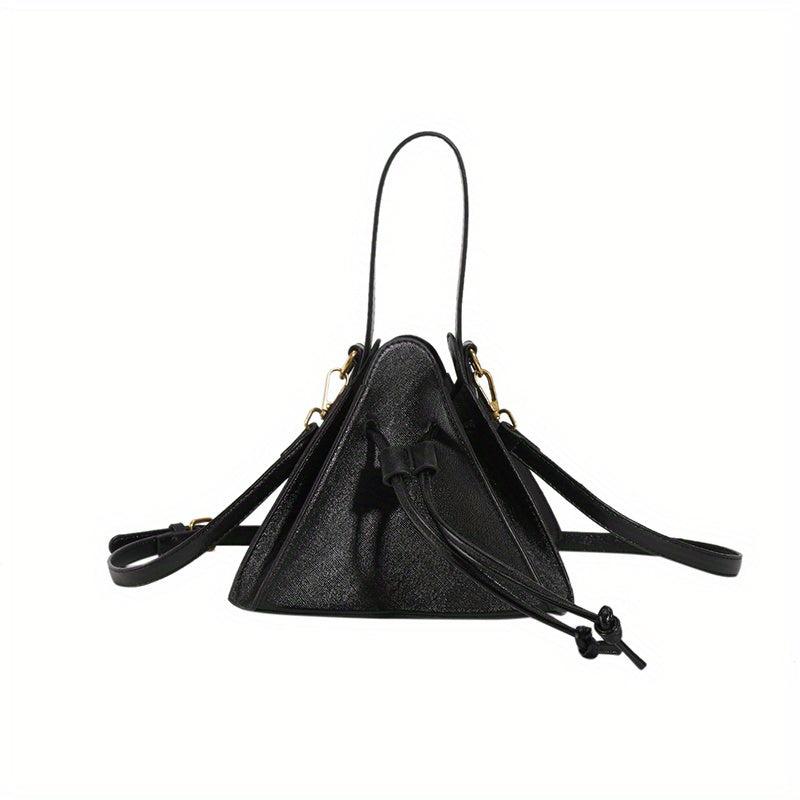Triangle Drawstring Handbag Crossbody Bag for Lipstick & Coin