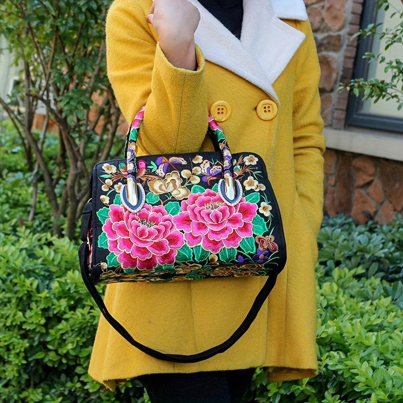 Vintage Embroidered Tote Bag Ethnic Satchel All Match Shoulder Bag