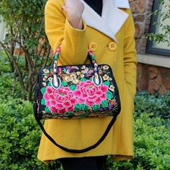 Vintage Embroidered Tote Bag Ethnic Satchel All Match Shoulder Bag