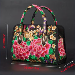 Vintage Embroidered Tote Bag Ethnic Satchel All Match Shoulder Bag