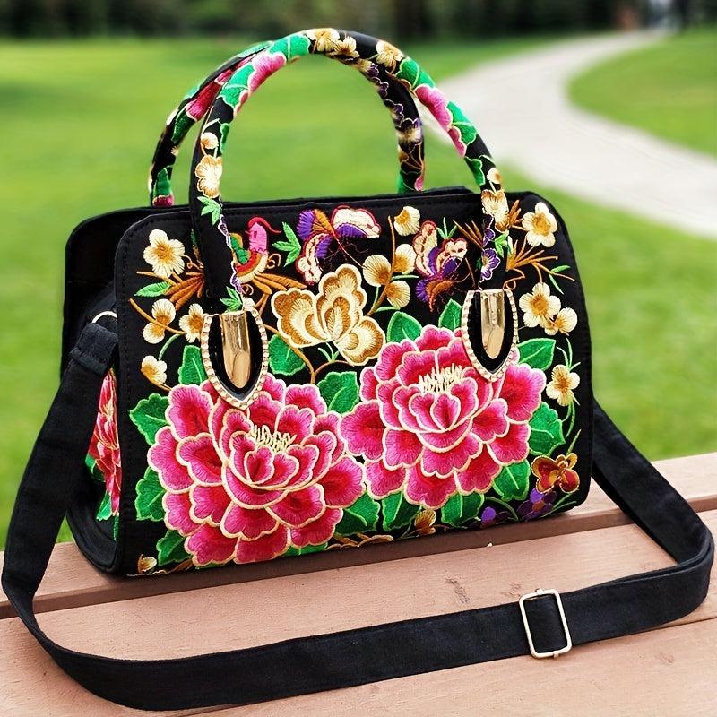 Vintage Embroidered Tote Bag Ethnic Satchel All Match Shoulder Bag