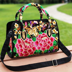Vintage Embroidered Tote Bag Ethnic Satchel All Match Shoulder Bag