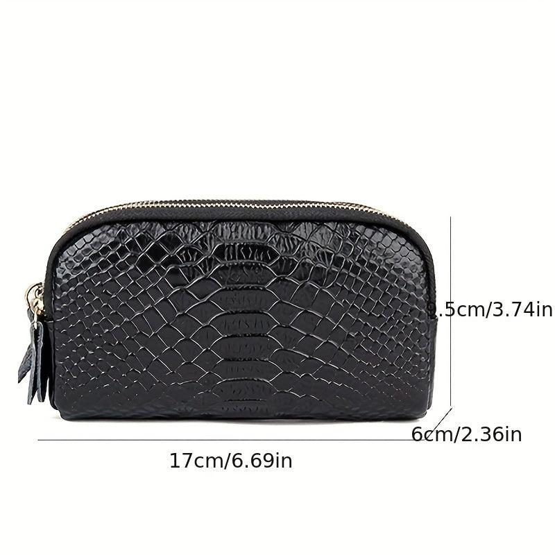 Vintage Crocodile Embossed Long Wallet Zipper Clutch Purse