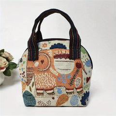 Butterfly Embroidery Top Handle Bag Small Phone Storage Purse Women's