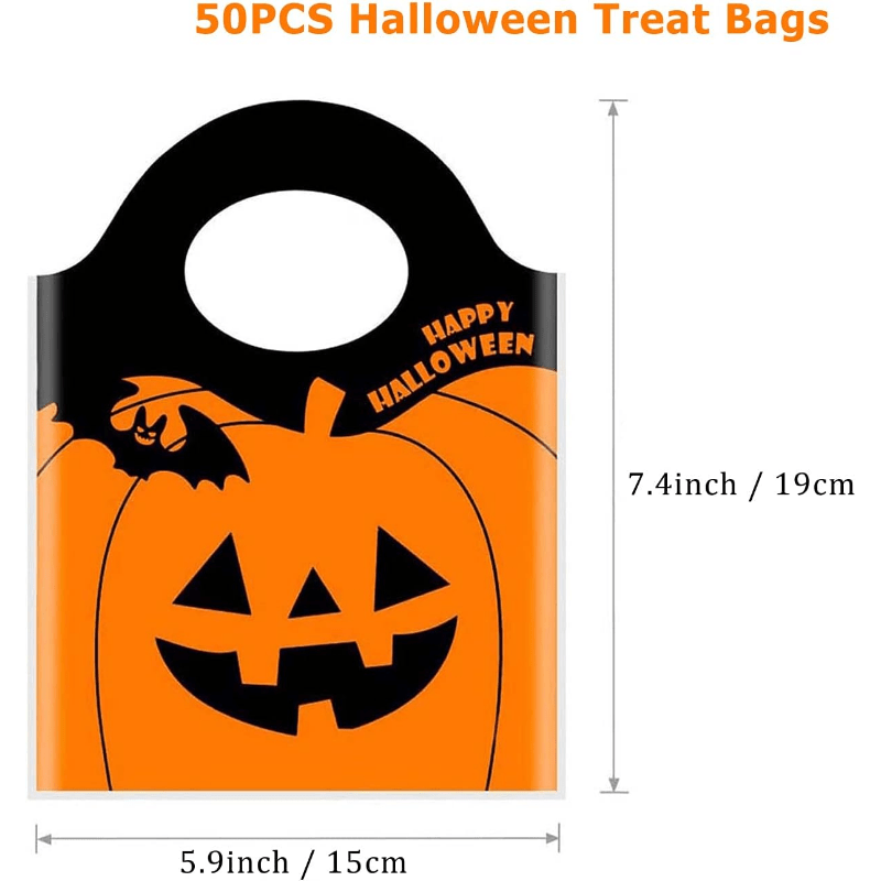 50 Pcs Halloween Pattern Candy Storage Pouch Lightweight Organizer