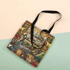 Magic Cat Print Tote Bag Large Travel Beach Shoulder Bag