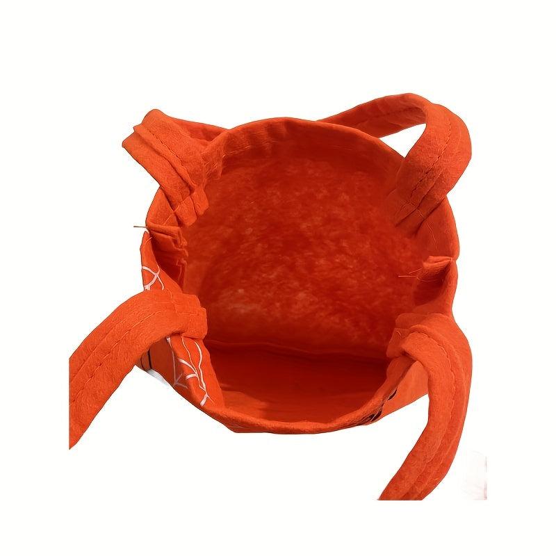 Halloween Colorblock Tote Bag Pumpkin Handbag Halloween Candy Gift Bag