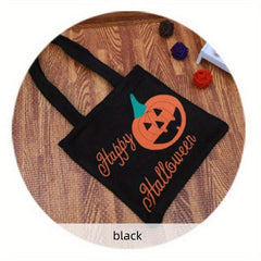 Halloween Colorblock Tote Bag Pumpkin Handbag Halloween Candy Gift Bag