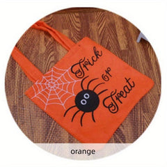 Halloween Colorblock Tote Bag Pumpkin Handbag Halloween Candy Gift Bag