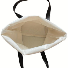 Daisy Pattern Canvas Shoulder Bag Versatile Shopper Storage Bag