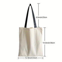 Daisy Pattern Canvas Shoulder Bag Versatile Shopper Storage Bag