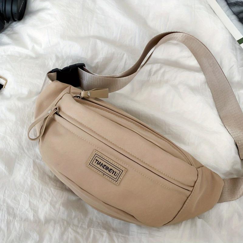 Outdoor Sports Waist Bag with Letter Patch for Travel Hiking Cycling